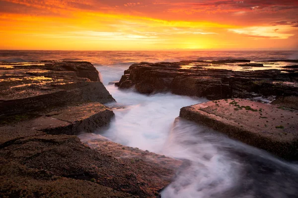 Vacker Solnedgång Havet — Stockfoto