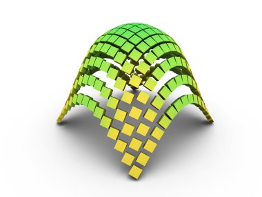 3D elliptic paraboloid graph clipart
