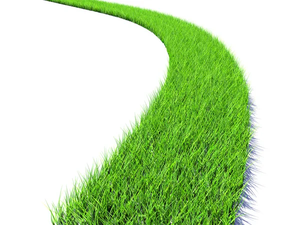 Road of bright green grass — Stock Photo, Image