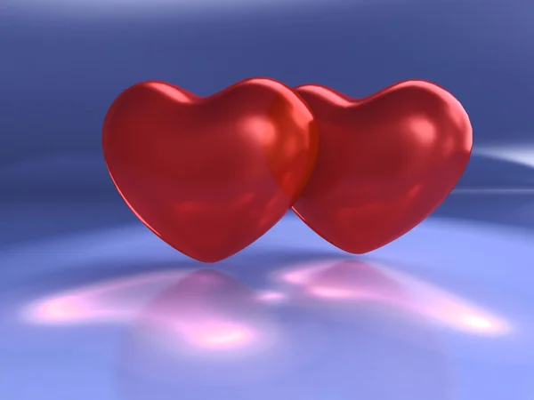 Two sweethearts on blue background — Stock Photo, Image