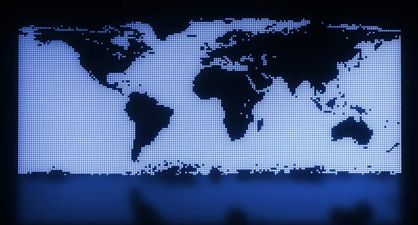 Wereld kaart creatieve doted illustratie in blauw — Stockfoto