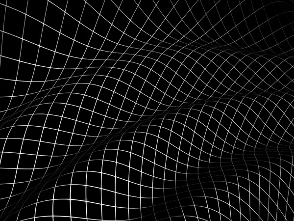 3D mřížky zahrnuty černý zakřivený povrch — Stock fotografie