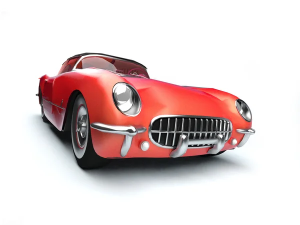 Röd liten gammal stil bil — Stockfoto