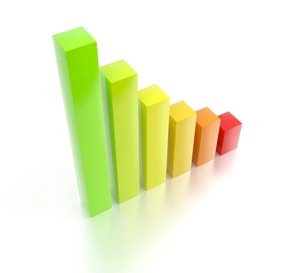 Colorful rising 3d bar chart — Stock Photo, Image