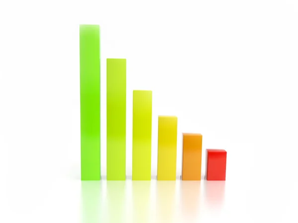 Gráfico de barras ascendente colorido — Fotografia de Stock