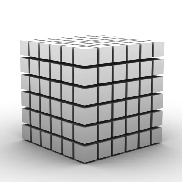 Grand monolithe fait de petits cubes — Photo