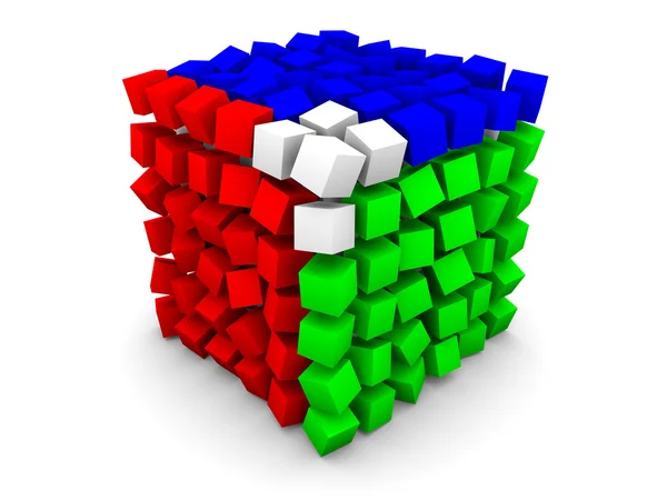 Wackelige rgb cube illustration — Stockfoto