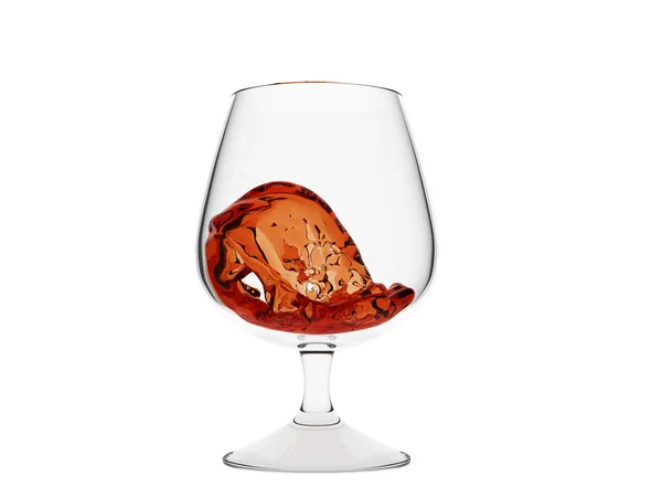 Wave of whiskey in glass — Stock Photo, Image