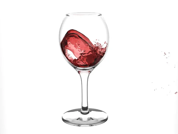 Rotweinwelle im Glas — Stockfoto