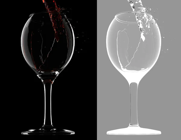 Wine gets into glass (with mask) — Stock Photo, Image