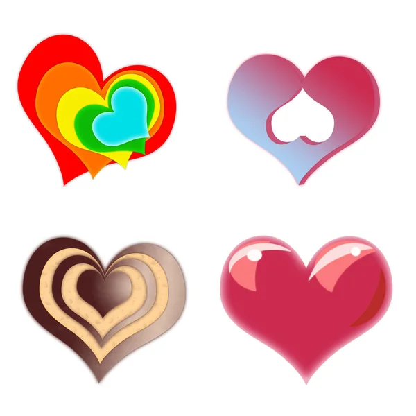 Four hearts — Stock Photo, Image