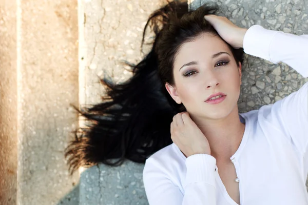 Sensual windblown woman — Stock Photo, Image