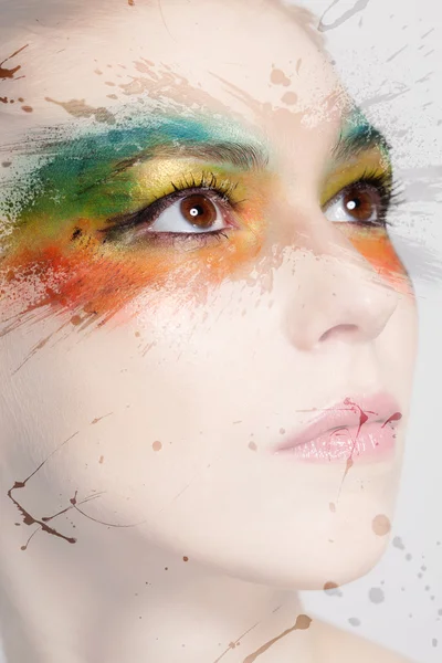 Kolorowy makijaż — Zdjęcie stockowe