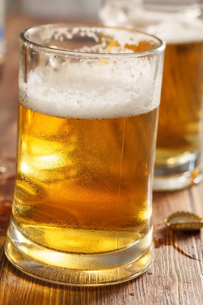 Two cold beer glasses — Stock Photo, Image