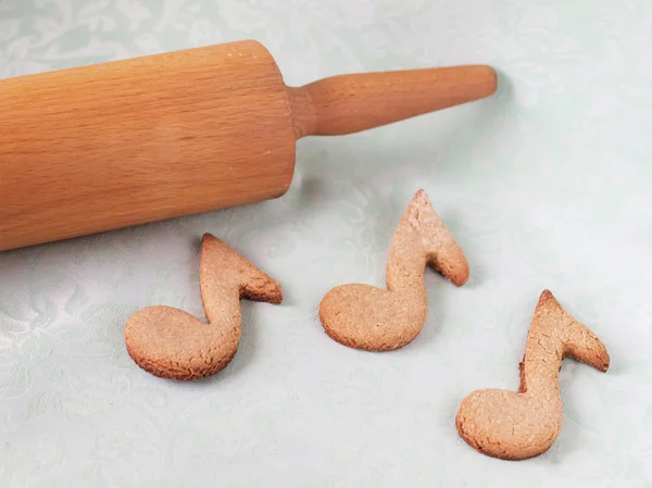 Biscotti di farina d'avena a forma di note — Foto Stock