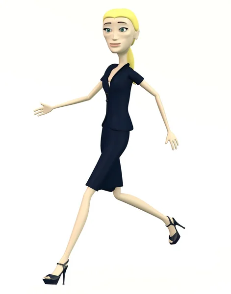 Cartoon businesswoman - running — Stock Photo, Image