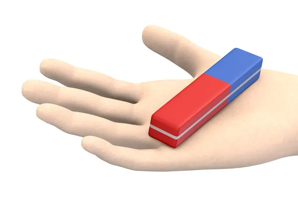 Pencil eraser in hand — Stock Photo, Image