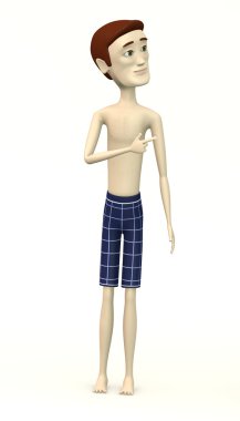 Cartoon erkek mayo - işaret