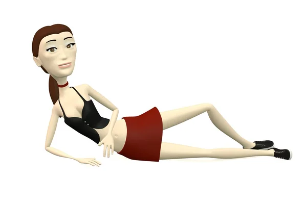 Personagem feminina em roupas casuais descansando — Fotografia de Stock