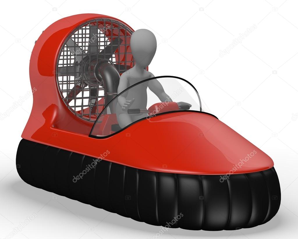 hovercraft vehicle with character