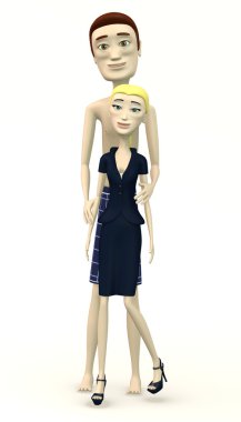 3D render resmi için poz karikatür karakter