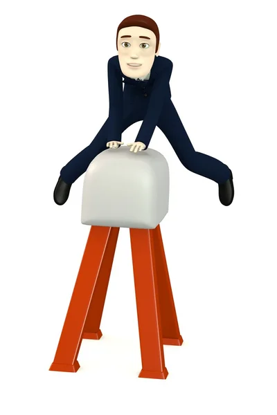 3d renderização de desenho animado personagem treino — Fotografia de Stock