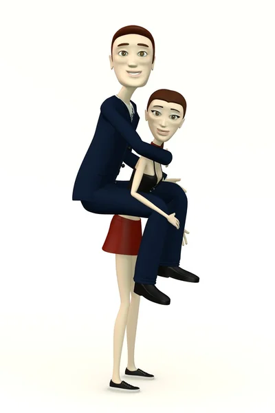 3d renderizado de dibujos animados personaje llevar hombre —  Fotos de Stock