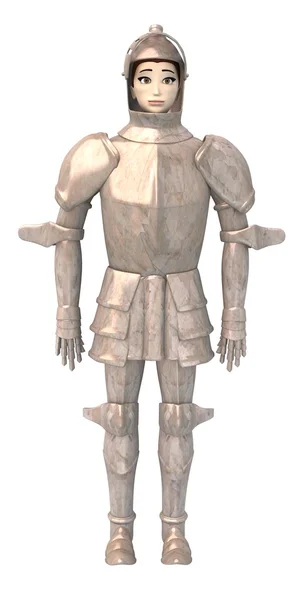 3d renderização de cartoon macho em armadura — Fotografia de Stock