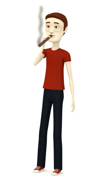 3D візуалізація мультиплікаційного персонажа з сигарою — стокове фото