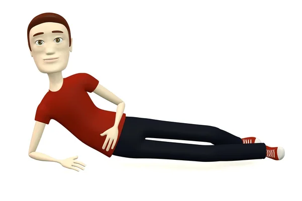 Cartoon man in casual clothes- resting — Stock Photo, Image
