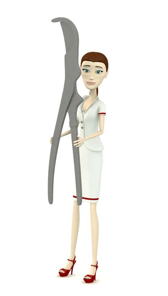 3d render of cartoon character with surgery tool — Stock Photo, Image