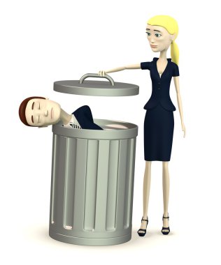 çizgi film karakteri depo gözündeki 3D render