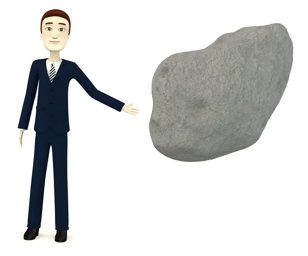 Çizgi film karakteri asteroid ile 3D render — Stok fotoğraf