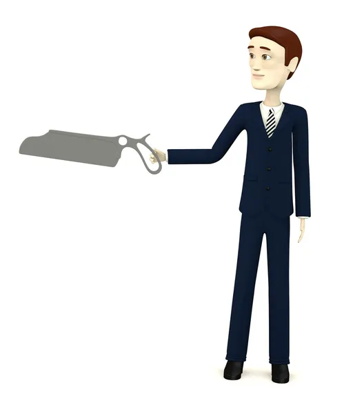 3d render of businessman with bone saw — Stock Photo, Image