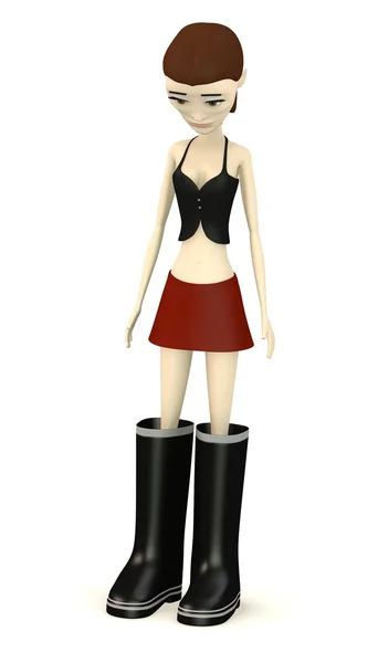 Renderização 3d de personagem de desenho animado com botas engraçadas — Fotografia de Stock