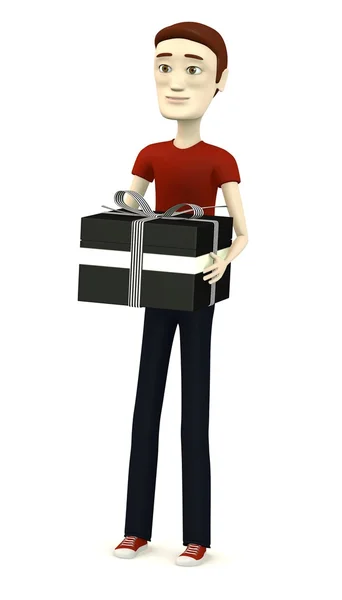 3d render of cartoon character giving a gift — Stock Photo, Image