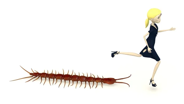 3d render of cartoon character with lithobius — Stock Photo, Image