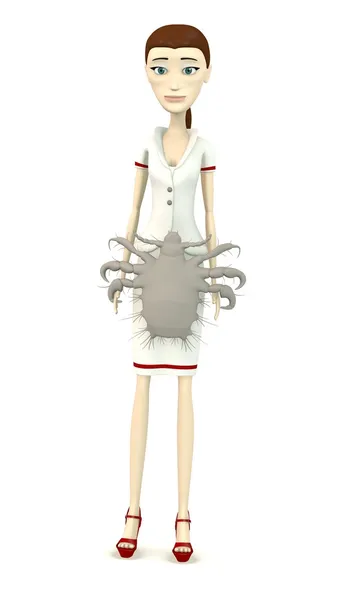 3D візуалізація мультиплікаційного персонажа з pthirus pubis — стокове фото