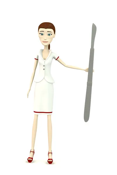 3d render of cartoon character with surgery tool — Stock Photo, Image