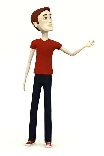 Cartoon man in casual clothes- pointing — Stock Photo, Image