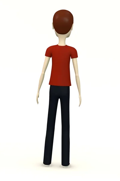 Cartoon man in casual clothes from back — Stock Photo, Image