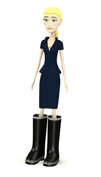 Renderização 3d de personagem de desenho animado com botas engraçadas — Fotografia de Stock