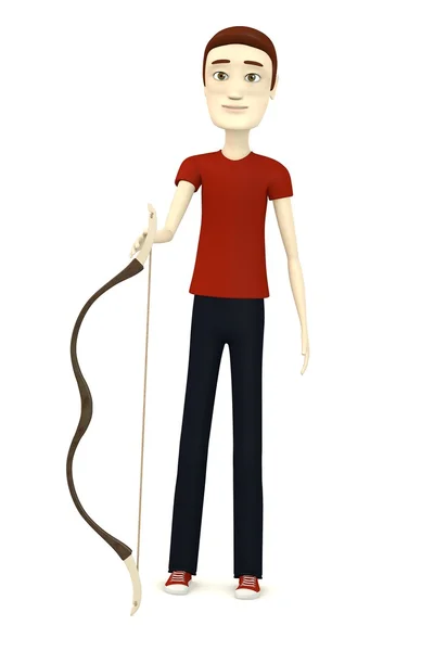 卡通人物用弓的 3d 呈现器 — 图库照片