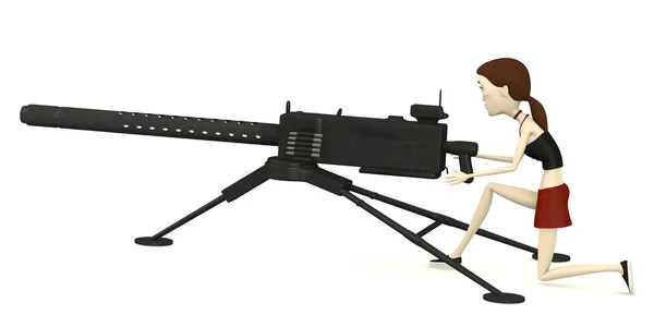 3d render of cartoon character with gun — Stock Photo, Image