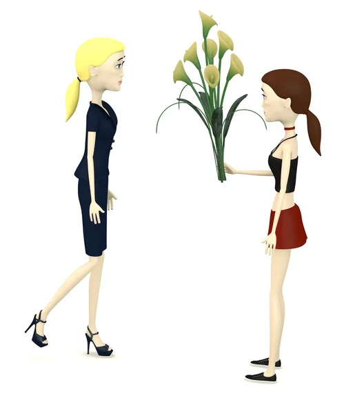 3D render av seriefiguren med cala lilly — Stockfoto