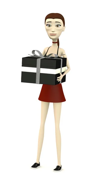 3d render of cartoon character giving a gift — Stock Photo, Image