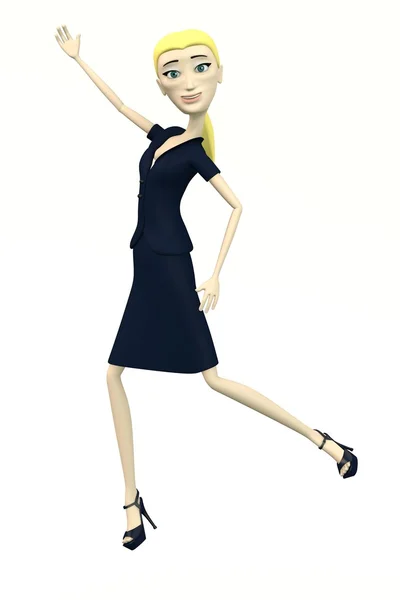 Mulher de negócios de desenho animado - feliz — Fotografia de Stock