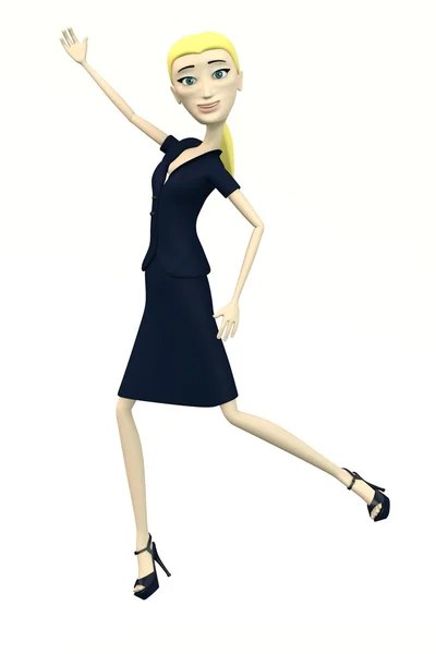 Cartoon businesswoman - happy — Stock Photo, Image