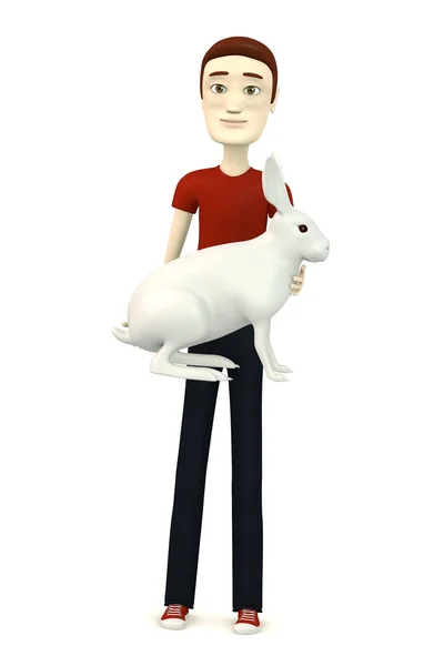 3D render av seriefiguren med vita hare — Stockfoto