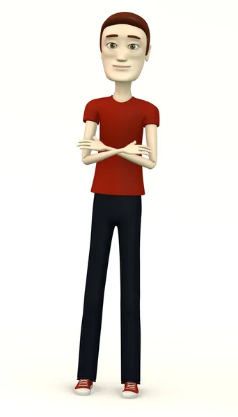 Cartoon man in casual clothes- bossy pose — Stock Photo, Image